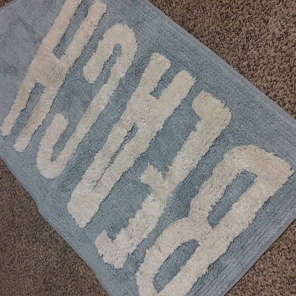 Blue and White Beach Bath Rug - Picture 2 of 5